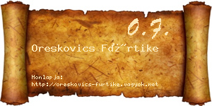 Oreskovics Fürtike névjegykártya